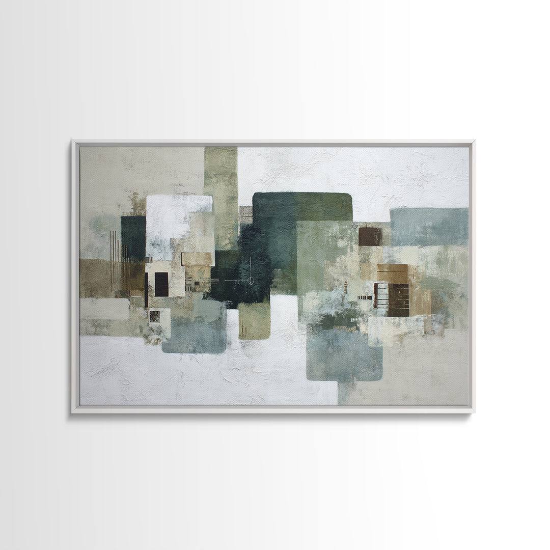 Deep Green and Walnut Toned Abstract Canvas Print, Law Office Art, Printable, Office Decor, Abstract Art, Counsel, LOA-3x2-1