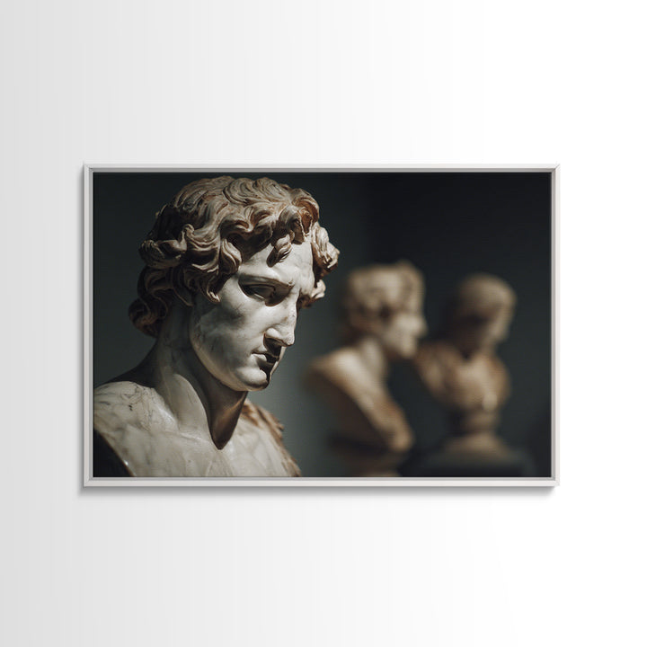 Classical Statue Bust Framed Canvas Print, Law Office Art, Home Office Decor, Office Decor, Oil Painting, Counsel, Boho Decor, LOA-3x2-100