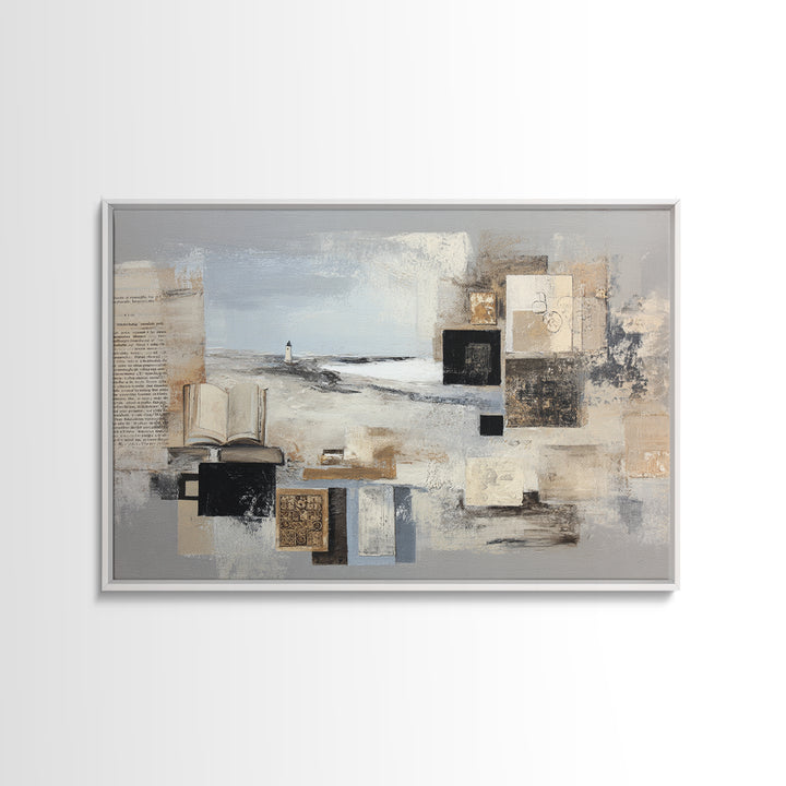 Stormy Landscape with Lighthouse as Guidance Metaphor Canvas Print, Law Office Art, Minimalist Decor, Office Decor, Counsel, LOA-3x2-15