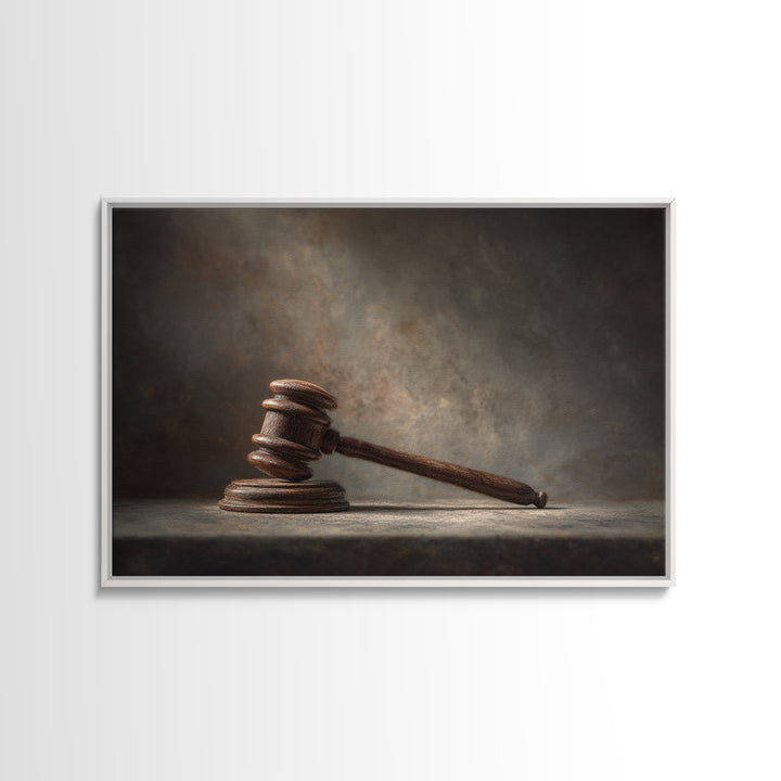 Classic Gavel Still Life Canvas Print, Law Office Art, Office Wall Art, Office Decor, Fine Art, Counsel, Butterfly Art, LOA-3x2-17