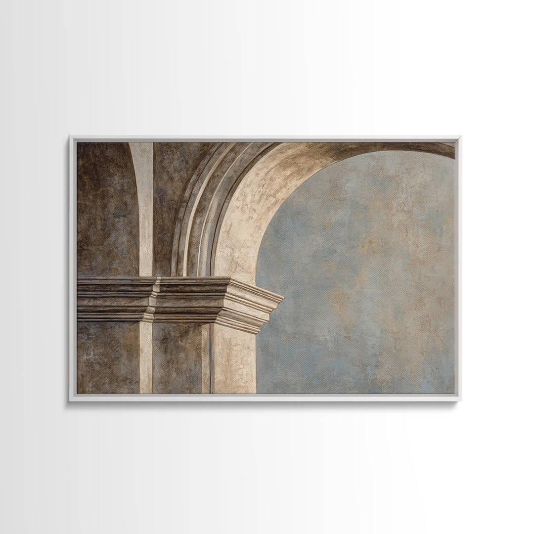 Architectural Arch and Column Abstraction Framed Canvas Print, Law Office Art, Painting, Office Decor, Abstract Art, Counsel, LOA-3x2-18