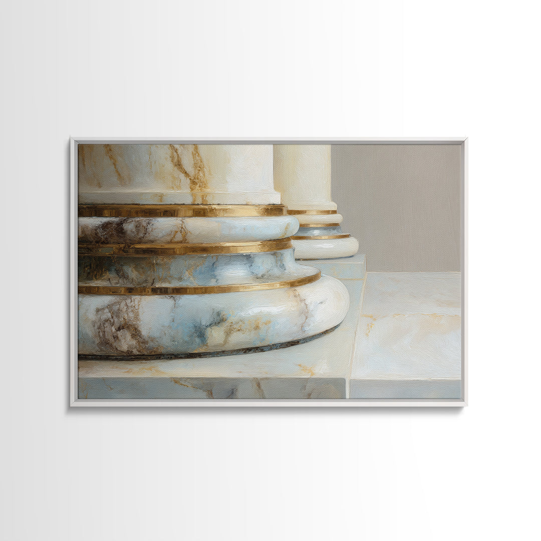 Marble Courthouse Column Study Without Building Scene Framed Canvas Print, Law Office Art, Office Art, Office Decor, Counsel, LOA-3x2-31