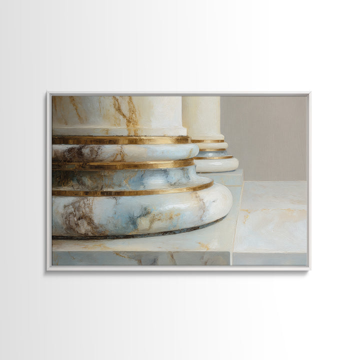Marble Courthouse Column Study Without Building Scene Framed Canvas Print, Law Office Art, Office Art, Office Decor, Counsel, LOA-3x2-31
