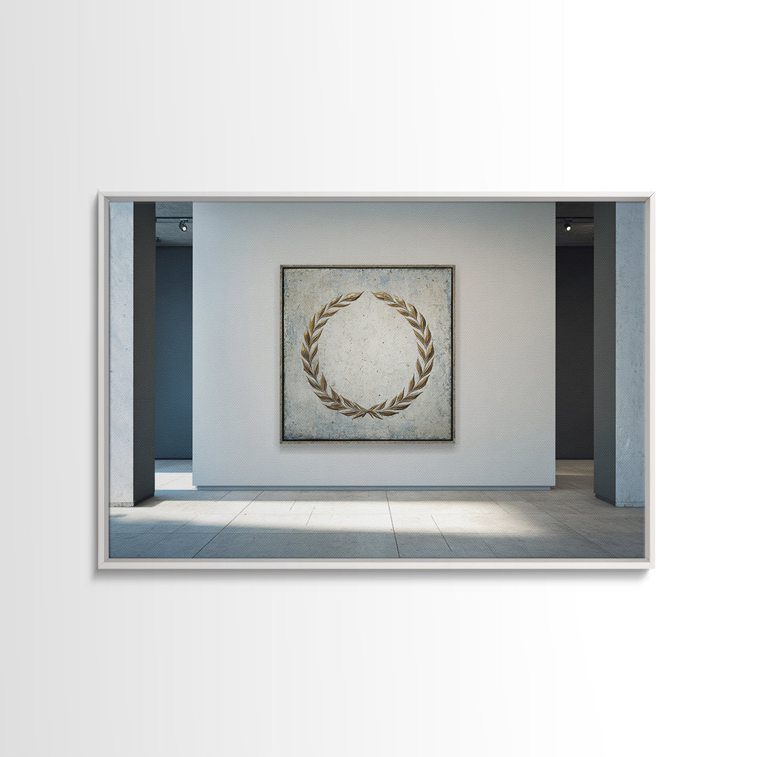 Roman Laurel Wreath Framed Canvas Print, Law Office Art, Office Wall Art, Office Decor, Fine Art, Counsel, Butterfly Art, LOA-3x2-36