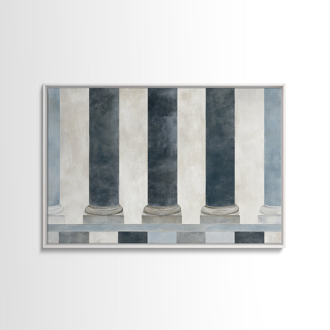Black and White Courthouse Step Pattern as Canvas Print, Law Office Art, Modern Wall Decor, Office Decor, Abstract Art, Counsel, LOA-3x2-43