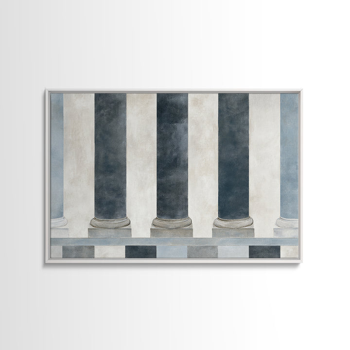 Black and White Courthouse Step Pattern as Canvas Print, Law Office Art, Modern Wall Decor, Office Decor, Abstract Art, Counsel, LOA-3x2-43