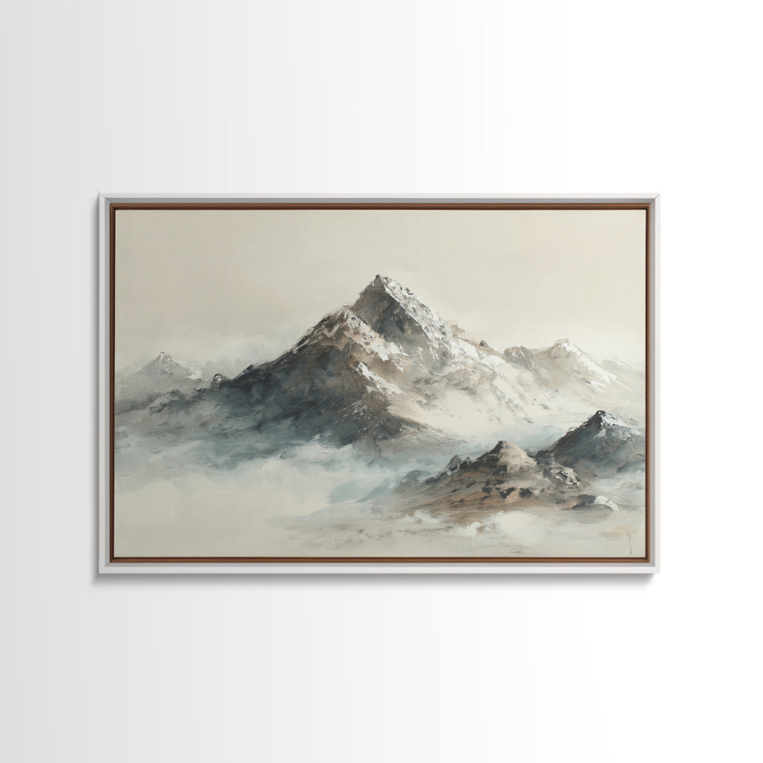 Ink Wash Mountain Symbolizing Stability Canvas Print, Law Office Art, Metal Wall Decor, Office Decor, Fine Art, Counsel, LOA-3x2-48