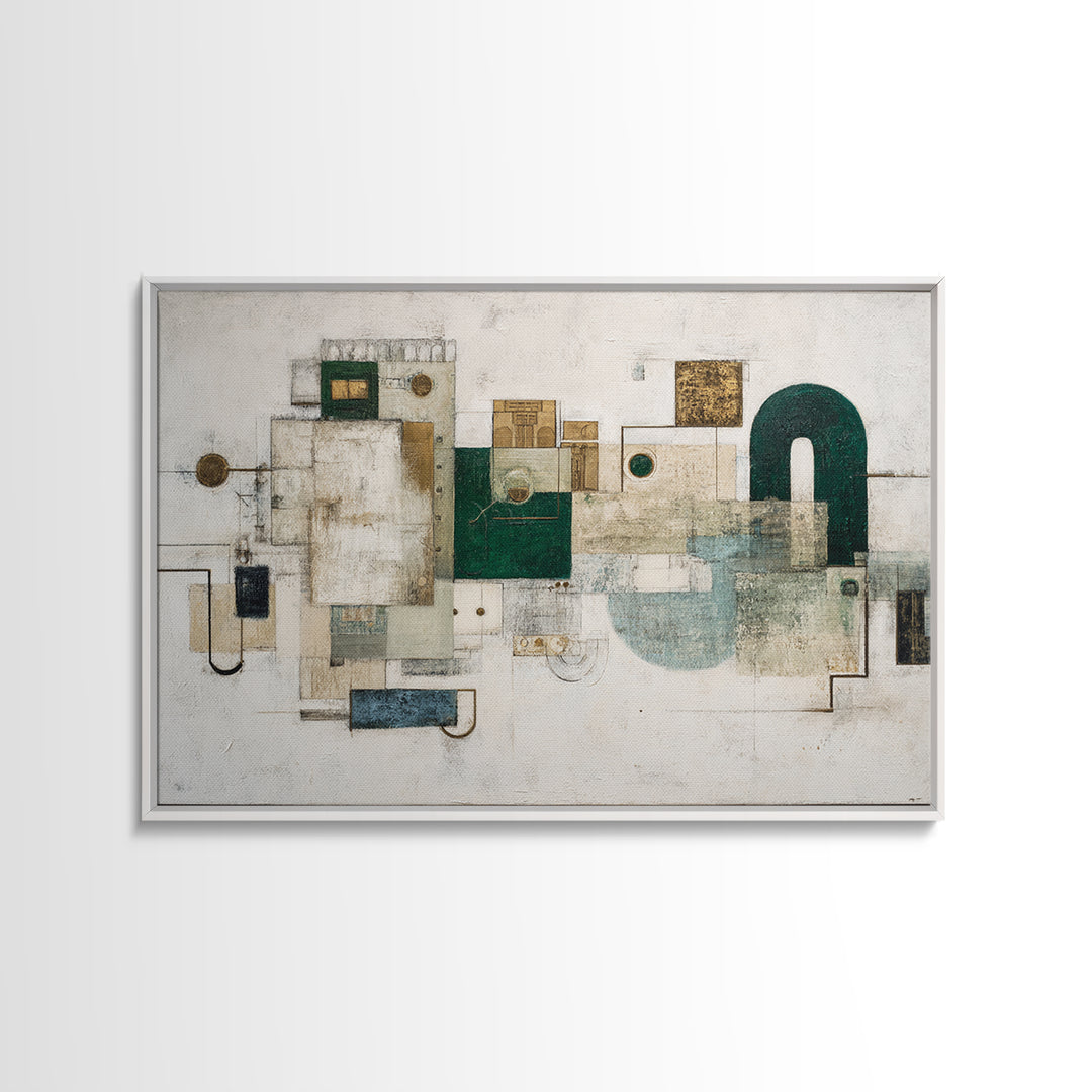Deep Green and Walnut Toned Abstract Canvas Print, Law Office Art, Gifts for Lawyers, Office Decor, Fine Art, Counsel, LOA-3x2-49