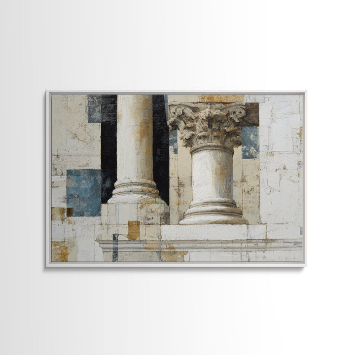 Marble Courthouse Column Study Without Building Scene Canvas Print, Law Office Art, Boho Decor, Office Decor, Counsel, LOA-3x2-55