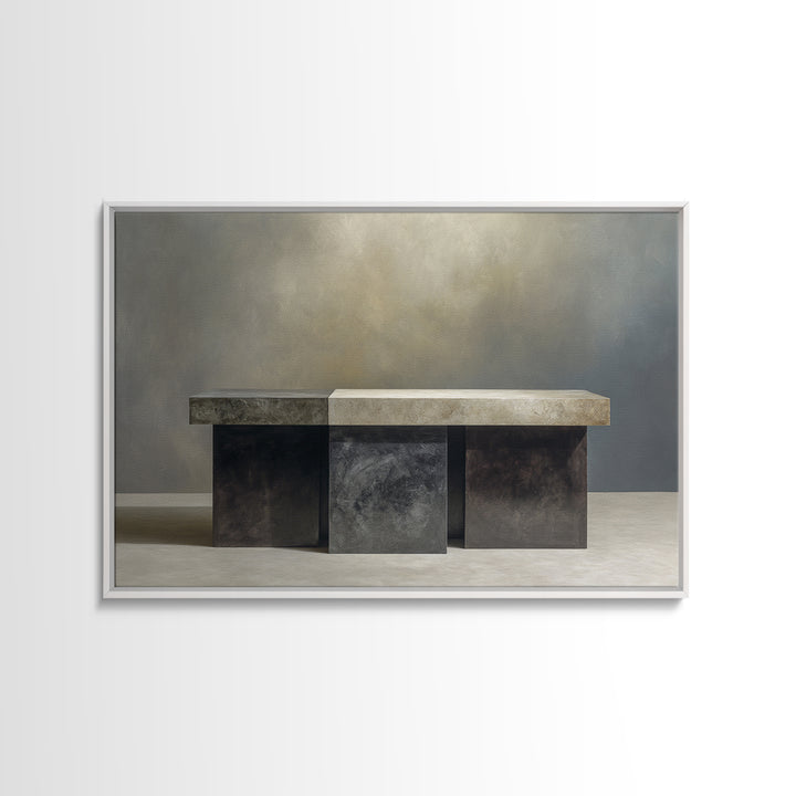 Dark Academia Desk Still Life Without Readable Canvas Print, Law Office Art, Office Art, Office Decor, Oil Painting, Counsel, LOA-3x2-61