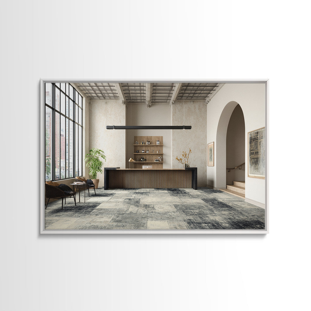 Black and White Courthouse Step Pattern as Canvas Print, Law Office Art, Washington Dc Art, Office Decor, Watercolor Art, LOA-3x2-67
