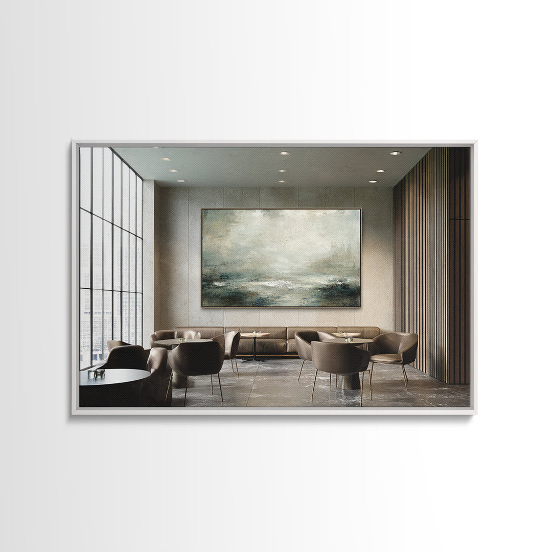 Deep Green and Walnut Toned Abstract Canvas Print, Law Office Art, Gifts for Lawyers, Office Decor, Fine Art, Counsel, LOA-3x2-73