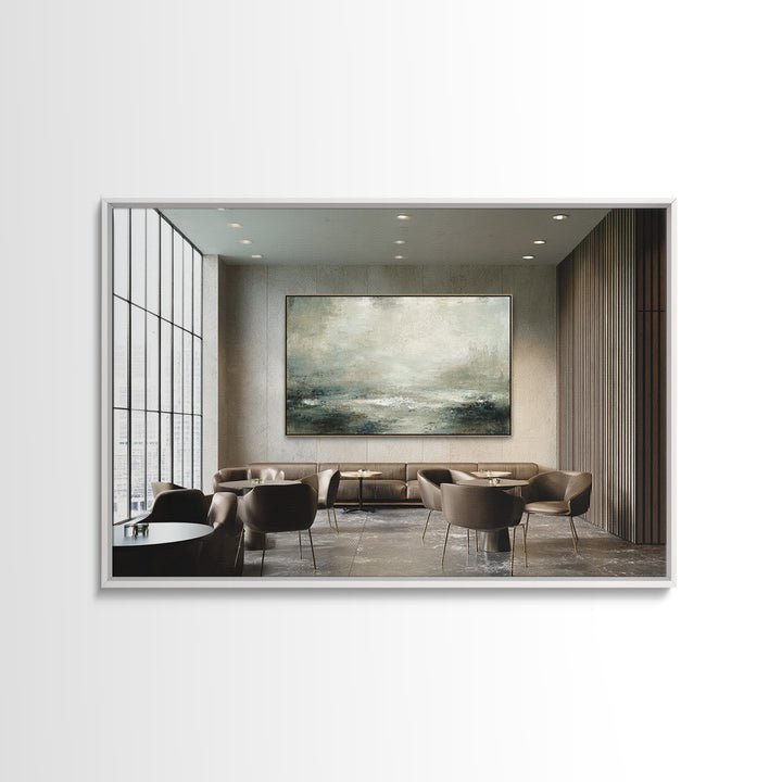 Deep Green and Walnut Toned Abstract Canvas Print, Law Office Art, Gifts for Lawyers, Office Decor, Fine Art, Counsel, LOA-3x2-73