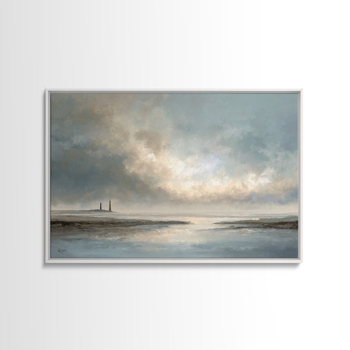 Stormy Landscape with Lighthouse as Guidance Metaphor Canvas Print, Law Office Art, Butterfly Art, Office Decor, Counsel, LOA-3x2-87