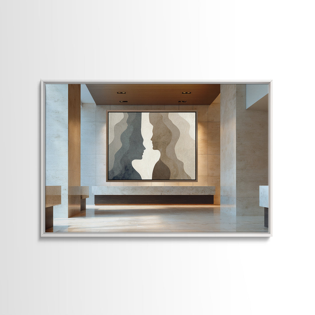 Diplomatic Handshake Silhouette Framed Canvas Print, Law Office Art, Law School Gifts, Office Decor, Abstract Art, Counsel, LOA-3x2-95