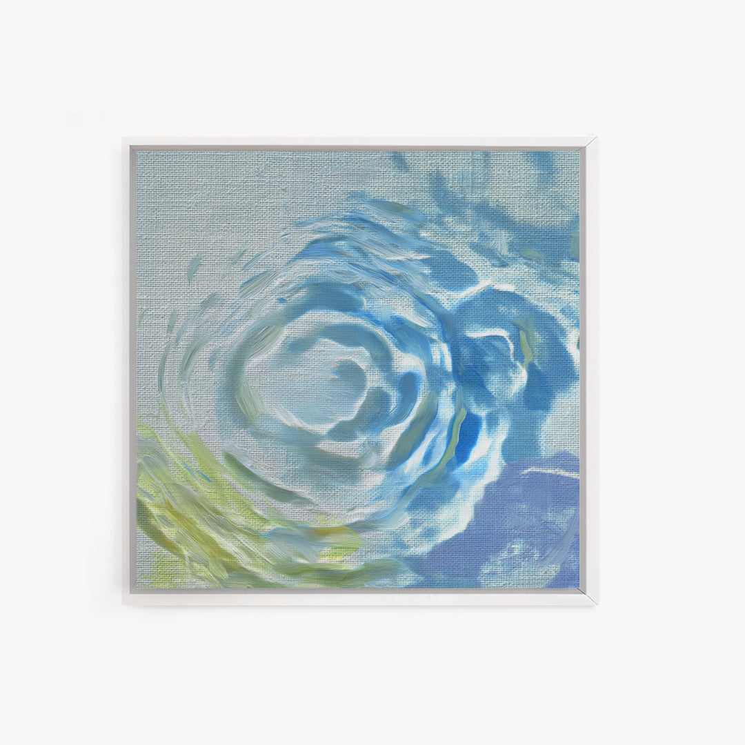 Clean Blue Water Ripple Abstraction Canvas Print, Laundry Room Art, Retro Wall Art, Living Room Decor, Abstract Art, Clean, LRA-1x1-18