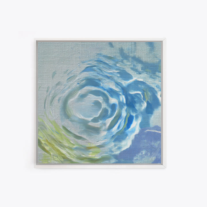 Clean Blue Water Ripple Abstraction Canvas Print, Laundry Room Art, Retro Wall Art, Living Room Decor, Abstract Art, Clean, LRA-1x1-18