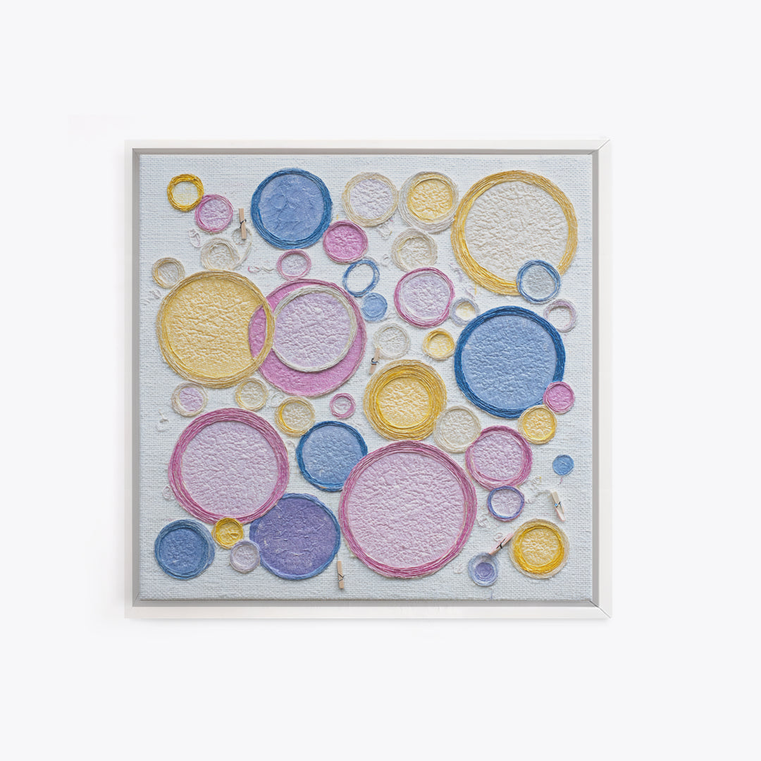 Soap Bubbles Rendered as Playful Abstract Circles Canvas Print, Laundry Room Art, Gallery Wall Prints, Living Room Decor, Clean, LRA-1x1-30