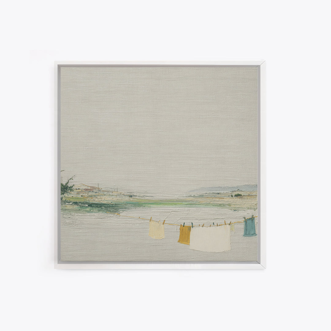 Fresh Air Meadow Landscape for Clean Mood Framed Canvas Print, Laundry Room Art, Wall Art Print, Living Room Decor, Clean, LRA-1x1-47