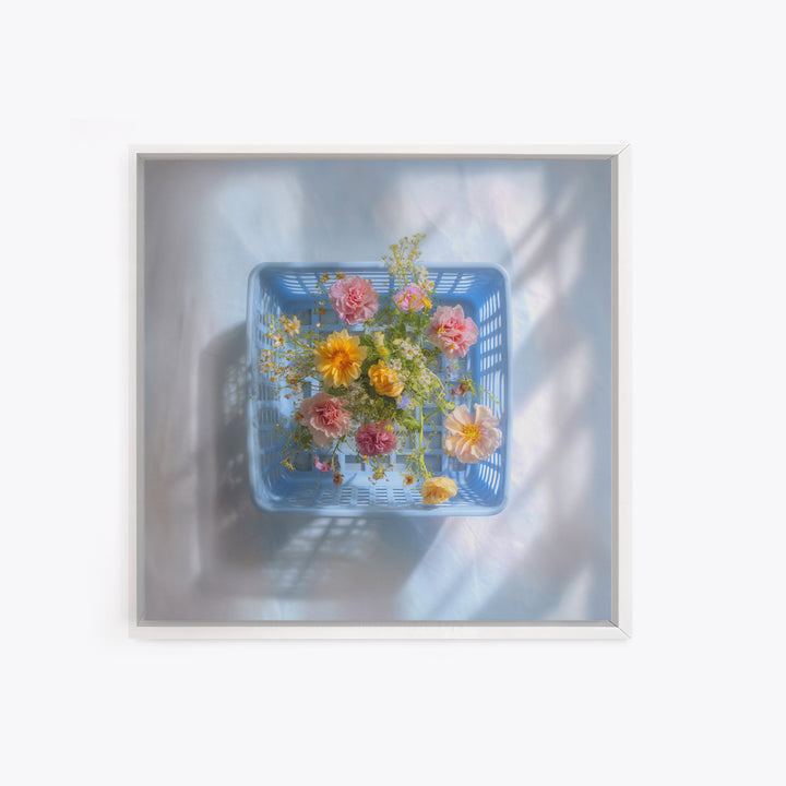 Blue Laundry Basket Canvas Print, Laundry Room Art, Apartment Wall Art, Living Room Decor, Watercolor Art, Clean, LRA-1x1-5