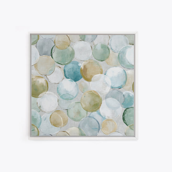 Soap Bubbles Rendered as Playful Abstract Circles Canvas Print, Laundry Room Art, Gallery Wall Prints, Living Room Decor, Clean, LRA-1x1-54