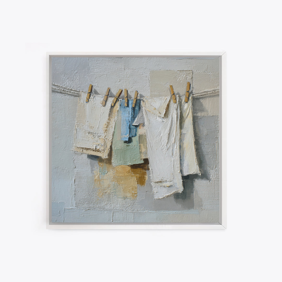 Linen Texture Abstract Canvas Print, Laundry Room Art, Custom Wall Art, Living Room Decor, Abstract Art, Clean, Modern Decor, LRA-1x1-60