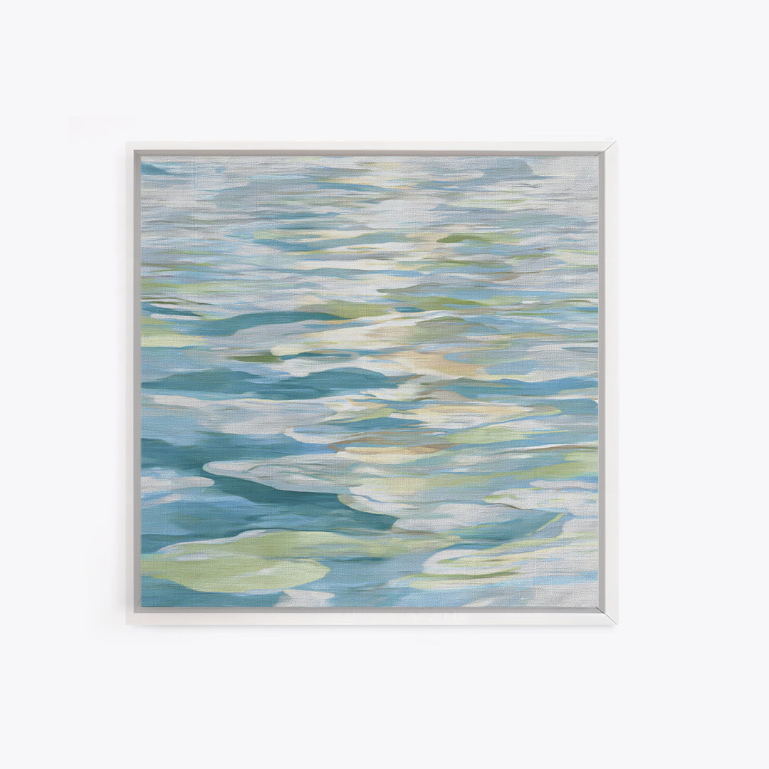 Clean Blue Water Ripple Abstraction Framed Canvas Print, Laundry Room Art, Whimsical Art, Living Room Decor, Fine Art, Clean, LRA-1x1-66