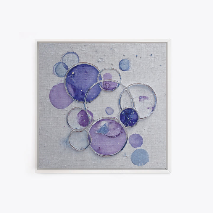 Soap Bubbles Rendered as Playful Abstract Circles Canvas Print, Laundry Room Art, Gallery Decor, Living Room Decor, Clean, LRA-1x1-78