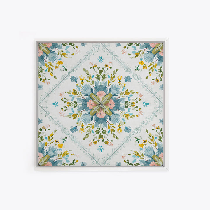 Clothespin Bouquet in Folk Art Style Canvas Print, Laundry Room Art, Apartment Wall Art, Living Room Decor, Fine Art, Clean, LRA-1x1-92