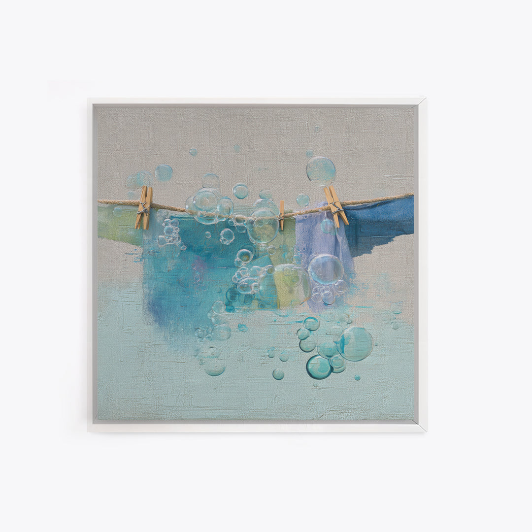 Abstract Suds and Bubbles Canvas Print, Laundry Room Art, Digital Art Print, Living Room Decor, Abstract Art, Clean, LRA-1x1-94