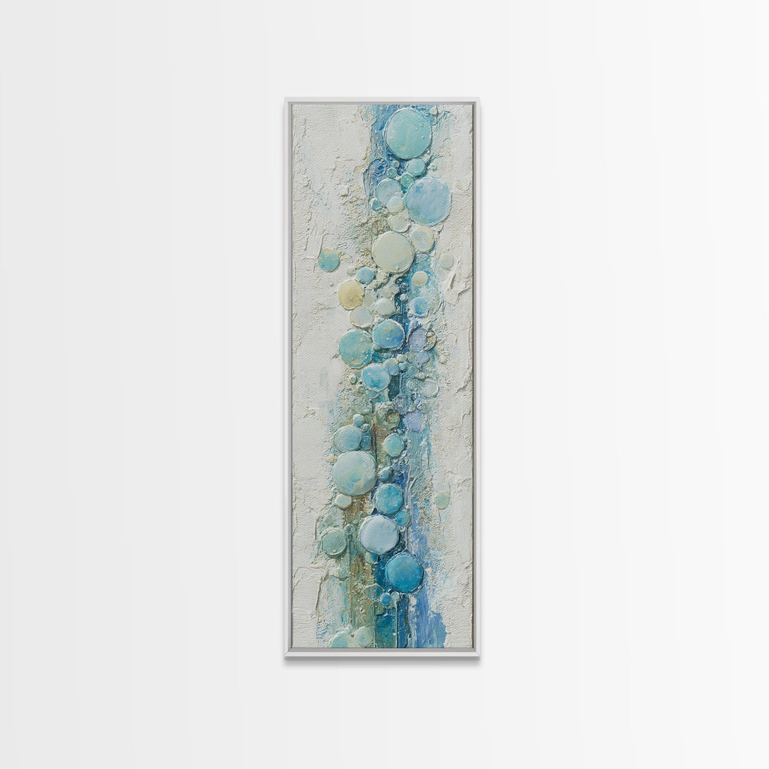 Abstract Suds and Bubbles Framed Canvas Print, Laundry Room Art, Gallery Wall Prints, Living Room Decor, Abstract Art, Clean, LRA-1x3-34