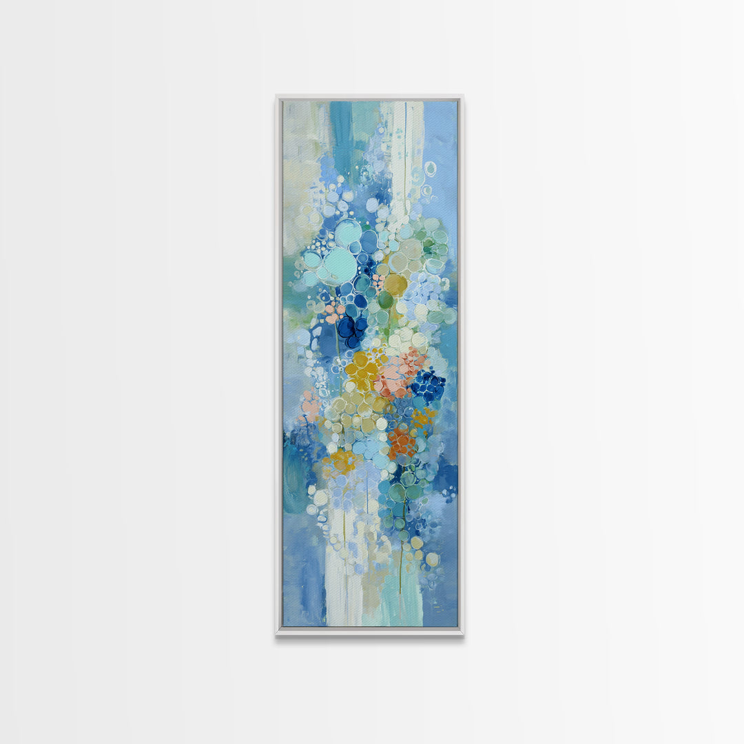 Abstract Suds and Bubbles Framed Canvas Print, Laundry Room Art, Gallery Wall Prints, Living Room Decor, Abstract Art, Clean, LRA-1x3-58