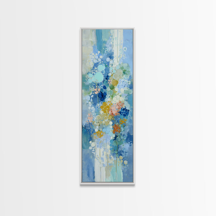 Abstract Suds and Bubbles Framed Canvas Print, Laundry Room Art, Gallery Wall Prints, Living Room Decor, Abstract Art, Clean, LRA-1x3-58