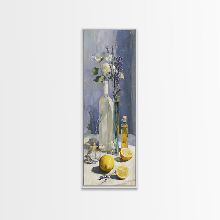 Lemon and Clean Linen Still Life Canvas Print, Laundry Room Art, Laundry Room Decor, Living Room Decor, Abstract Art, Clean, LRA-1x3-63