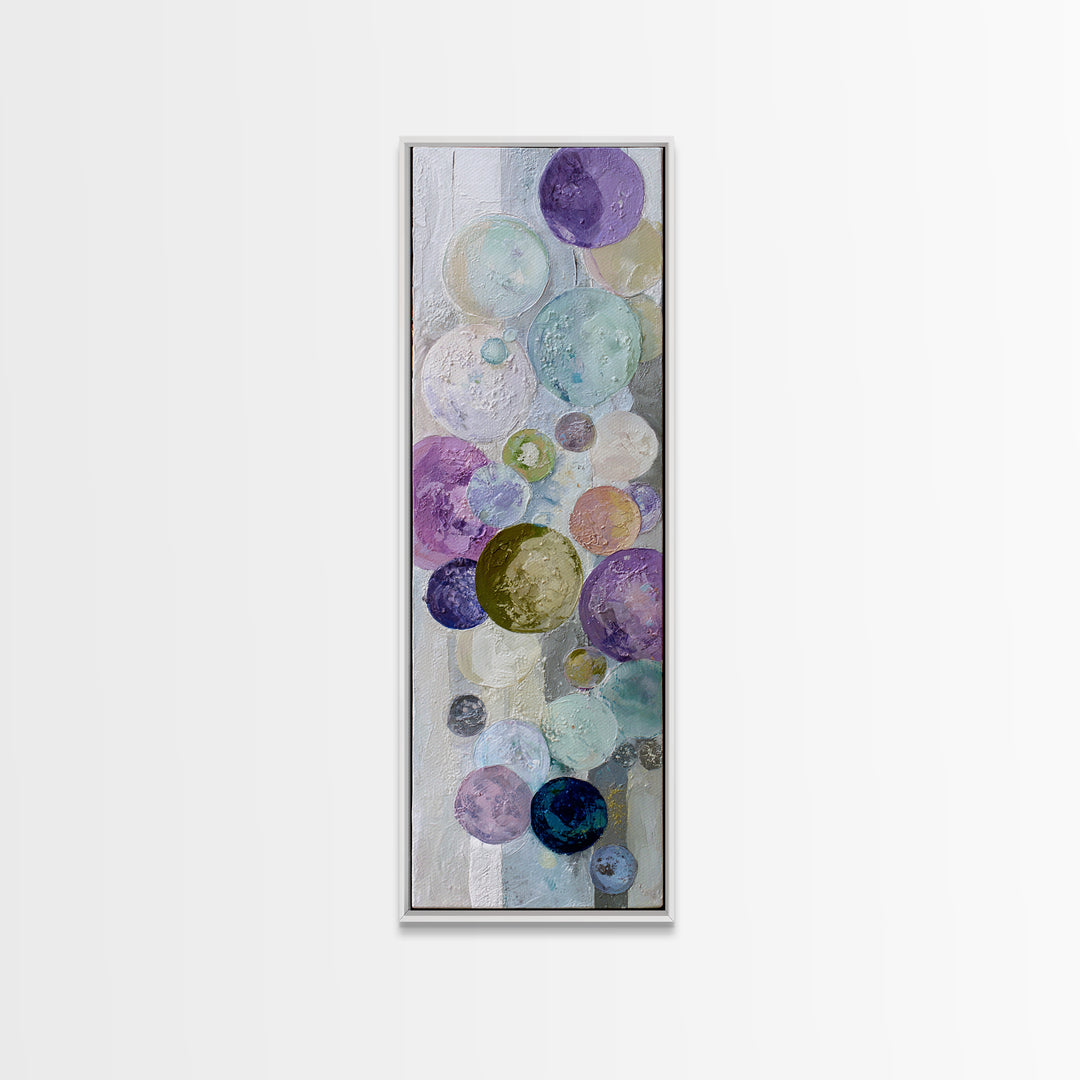 Soap Bubbles Rendered as Playful Abstract Circles Canvas Print, Laundry Room Art, Modern Decor, Living Room Decor, Clean, LRA-1x3-66
