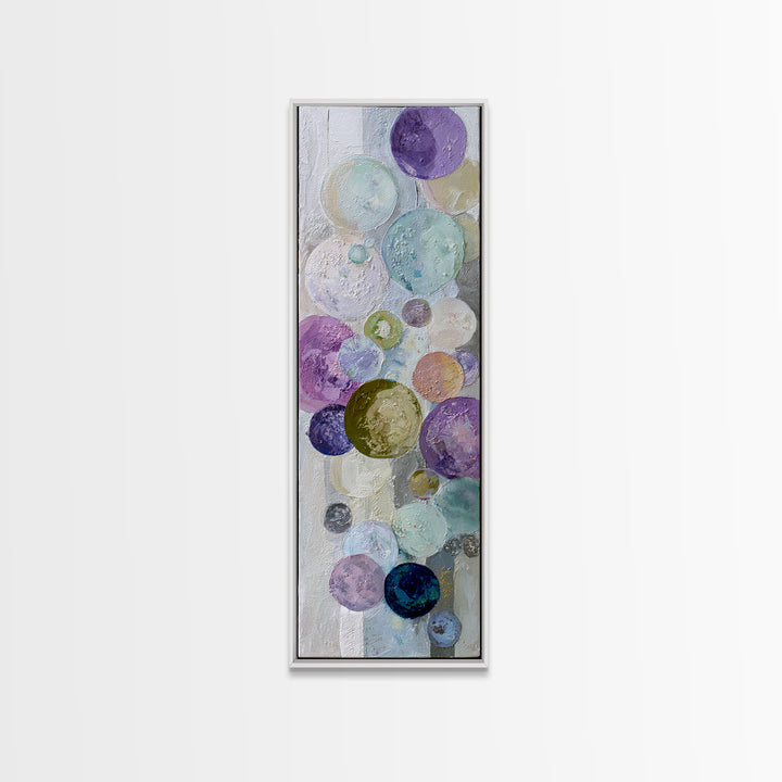 Soap Bubbles Rendered as Playful Abstract Circles Canvas Print, Laundry Room Art, Modern Decor, Living Room Decor, Clean, LRA-1x3-66