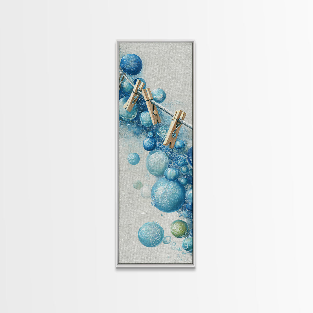 Abstract Suds and Bubbles Canvas Print, Laundry Room Art, Gallery Decor, Living Room Decor, Fine Art, Clean, Contemporary Art, LRA-1x3-82