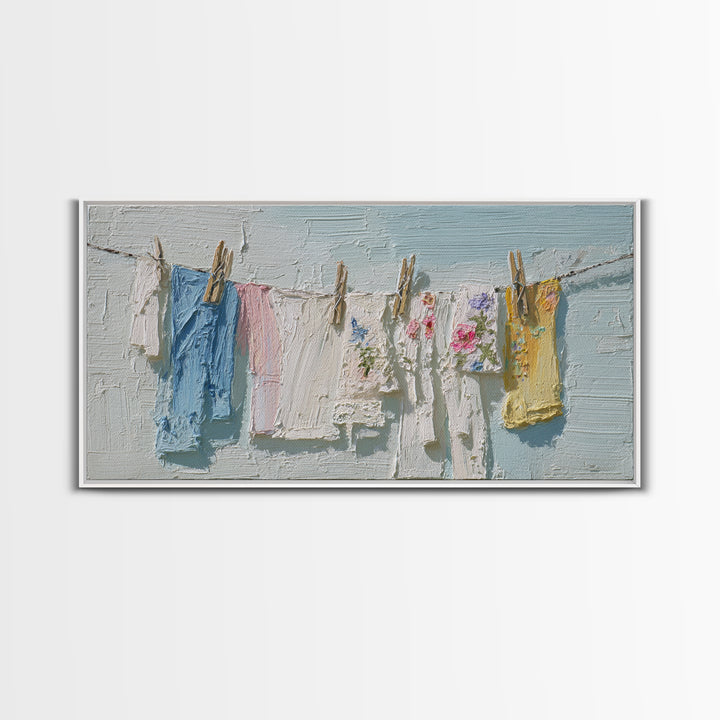 Linen Texture Abstract Framed Canvas Print, Laundry Room Art, Luxury Decor, Living Room Decor, Abstract Art, Clean, LRA-2x1-8
