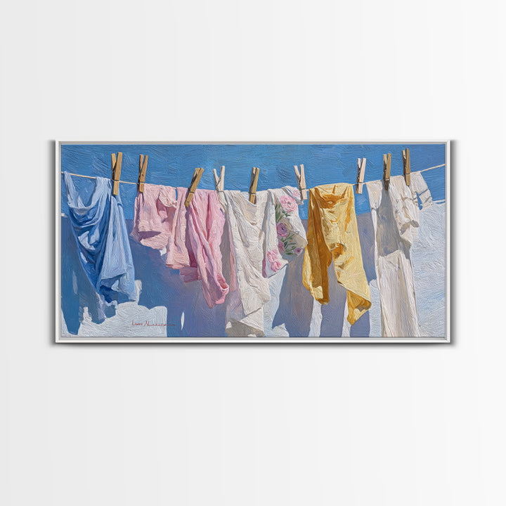 Clean Blue Water Ripple Abstraction Framed Canvas Print, Laundry Room Art, Wall Decor, Living Room Decor, Abstract Art, Clean, LRA-2x1-86