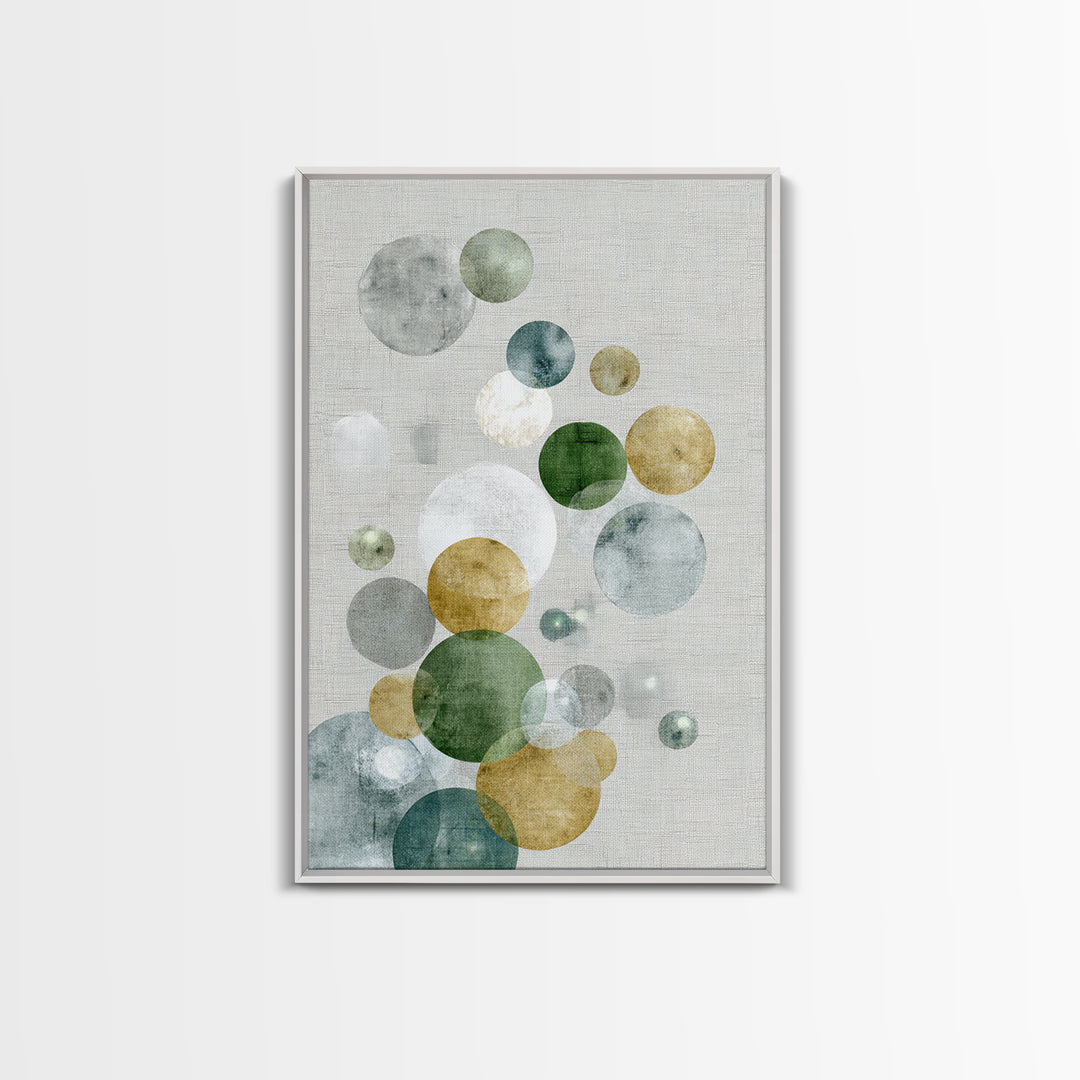 Soap Bubbles Rendered as Playful Abstract Circles Canvas Print, Laundry Room Art, Living Room Decor, Abstract Art, Clean, LRA-2x3-14
