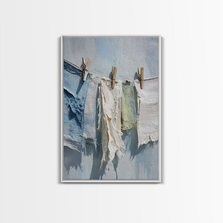Clean Blue Water Ripple Abstraction Framed Canvas Print, Laundry Room Art, Boho Decor, Living Room Decor, Fine Art, Clean, LRA-2x3-26