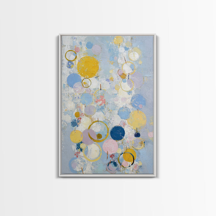 Soap Bubbles Rendered as Playful Abstract Circles Canvas Print, Laundry Room Art, Digital Wall Art, Living Room Decor, Clean, LRA-2x3-62