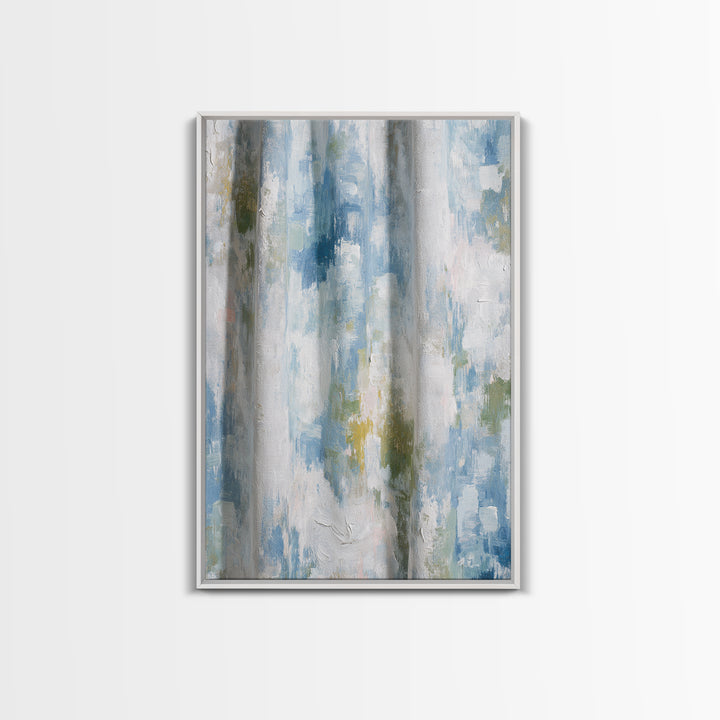 Linen Texture Abstract Framed Canvas Print, Laundry Room Art, Digital Print, Living Room Decor, Clean, Custom Wall Art, LRA-2x3-68