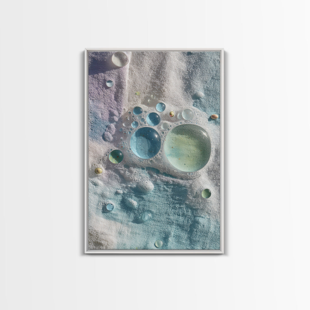 Abstract Suds and Bubbles Framed Canvas Print, Laundry Room Art, Printable Wall Art, Living Room Decor, Abstract Art, Clean, LRA-2x3-78