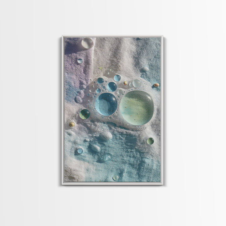 Abstract Suds and Bubbles Framed Canvas Print, Laundry Room Art, Printable Wall Art, Living Room Decor, Abstract Art, Clean, LRA-2x3-78