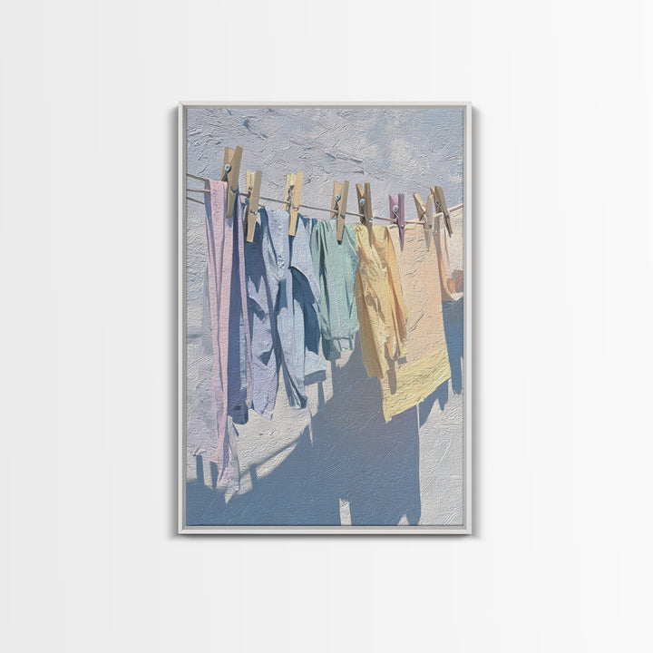 Linen Texture Abstract Framed Canvas Print, Laundry Room Art, Gallery Decor, Living Room Decor, Fine Art, Clean, LRA-2x3-92