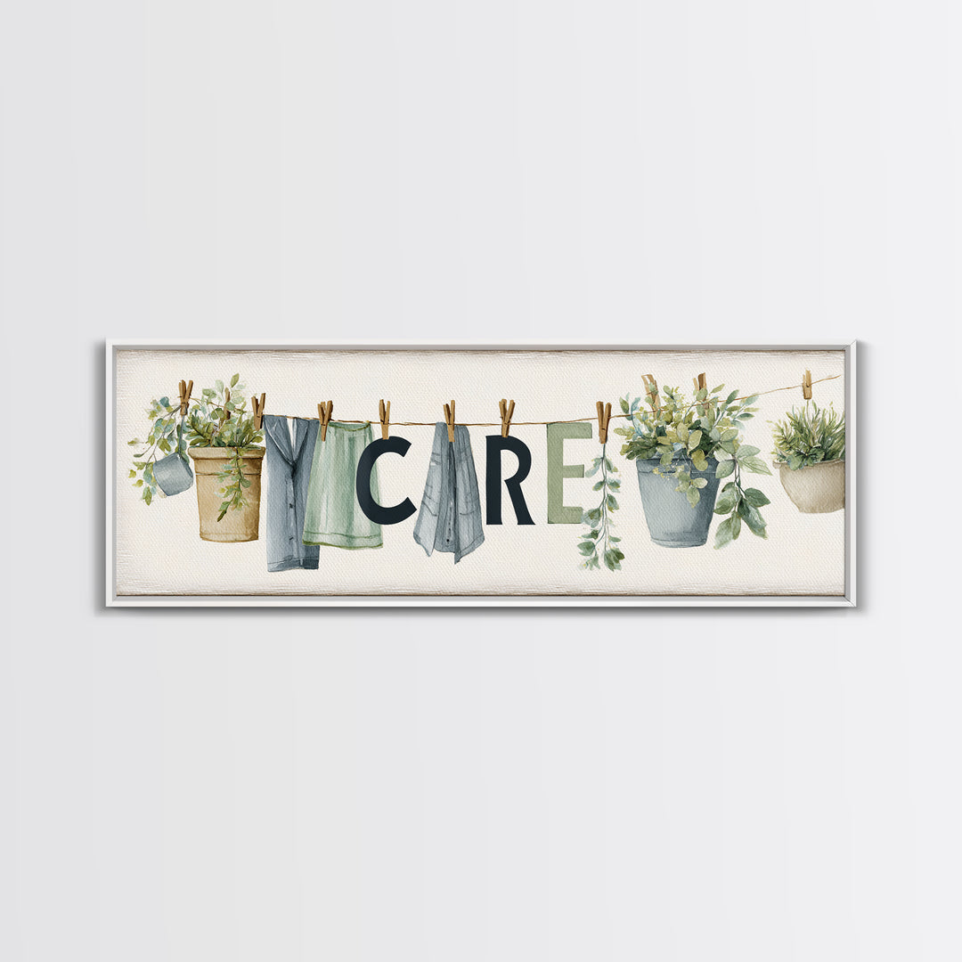 Farmhouse Laundry Sign Ornament Without Words Canvas Print, Laundry Room Art, Art Print, Living Room Decor, Fine Art, Clean, LRA-3x1-35
