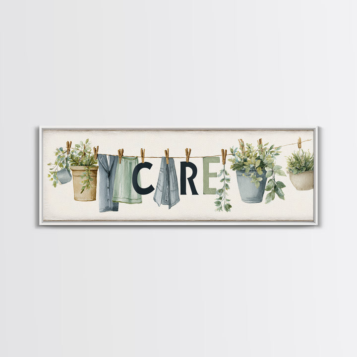 Farmhouse Laundry Sign Ornament Without Words Canvas Print, Laundry Room Art, Art Print, Living Room Decor, Fine Art, Clean, LRA-3x1-35