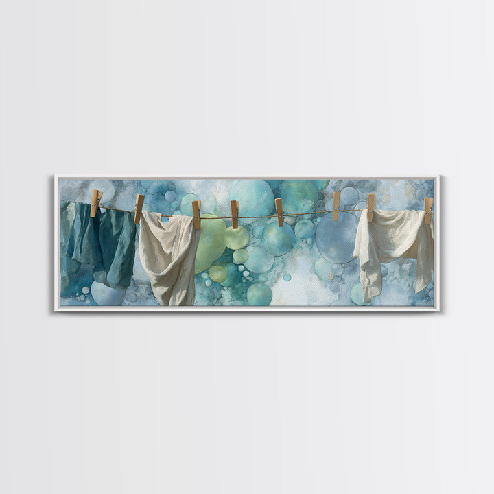 Abstract Suds and Bubbles Canvas Print, Laundry Room Art, Digital Print, Living Room Decor, Fine Art, Clean, Custom Wall Art, LRA-3x1-38