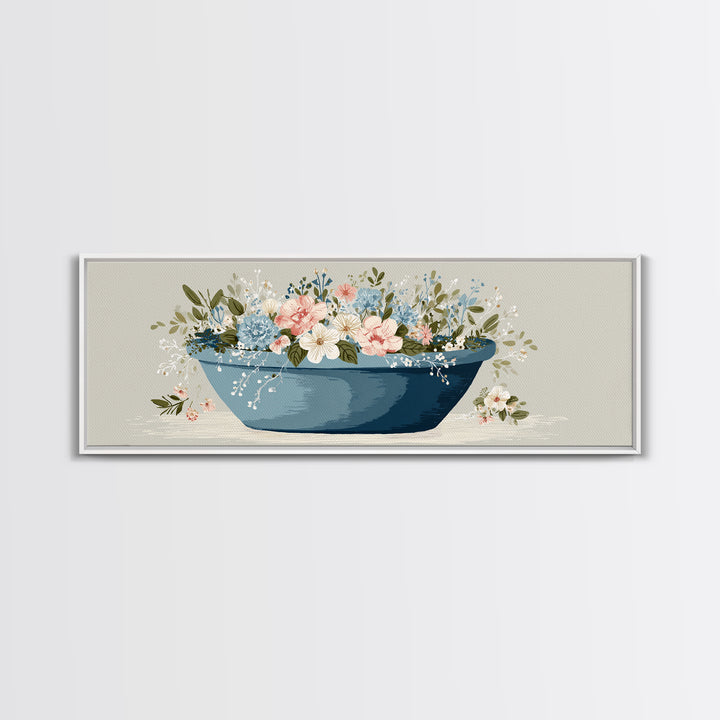 Blue Laundry Basket Canvas Print, Laundry Room Art, Laundry Room Decor, Living Room Decor, Fine Art, Clean, Gallery Decor, LRA-3x1-45